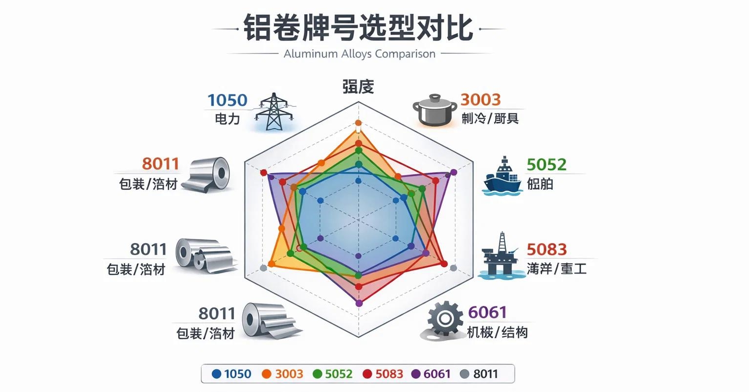 久達新材鋁卷常用牌號對比